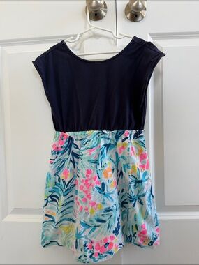 Lilly Pulitzer Girls Navy Top Floral Skirt Summer Dress